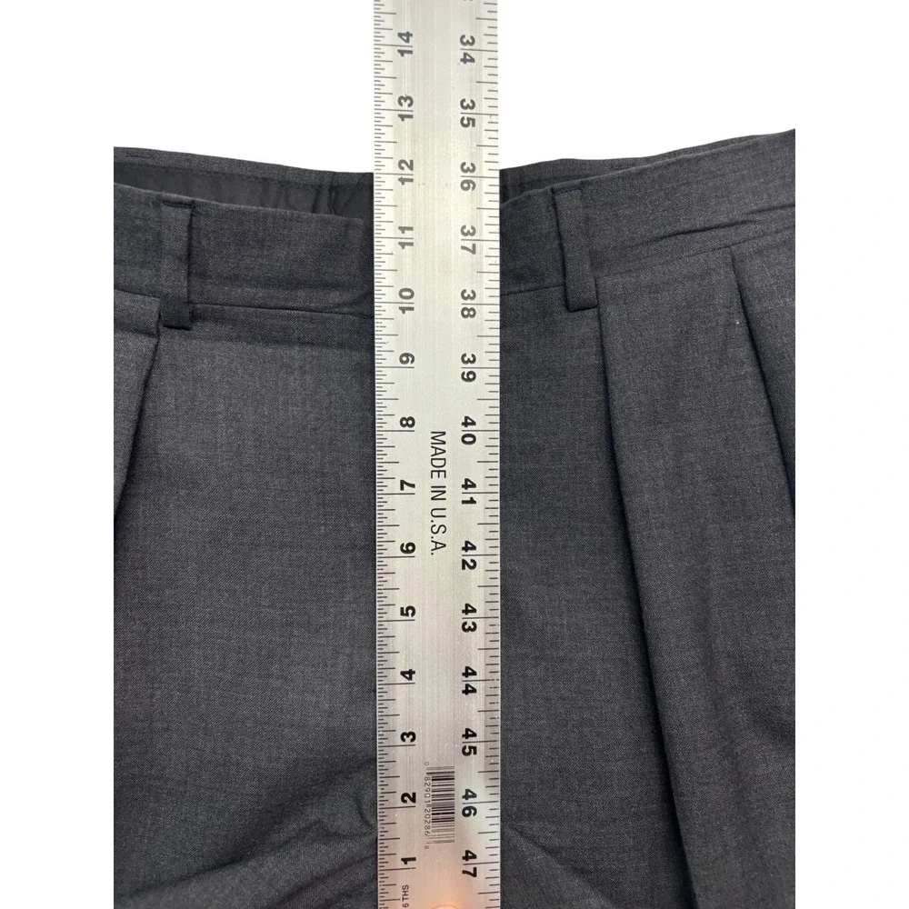 vtg 90s Nordstrom 40S 41S 34x29 Charcoal 2pc Pant Suit Pleated Cuffed wool USA